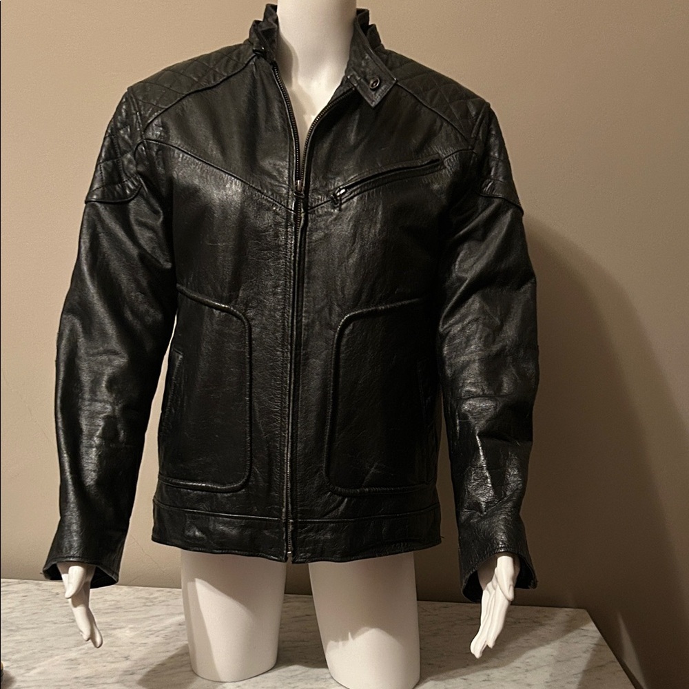 Women’s Vintage Black Leather Jacket